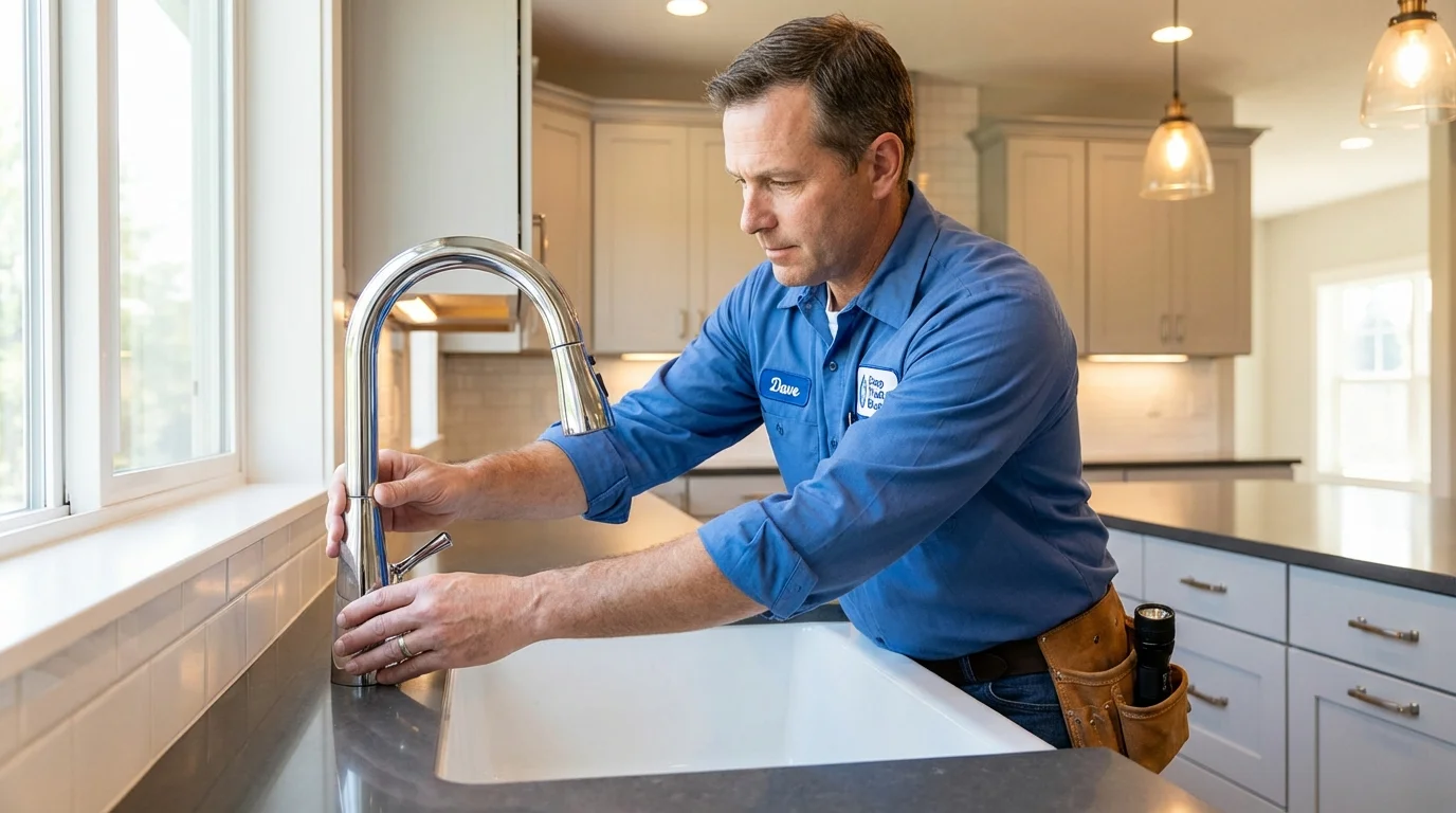 Kitchen faucet installation by Johns Plumbing LLC in Beach City