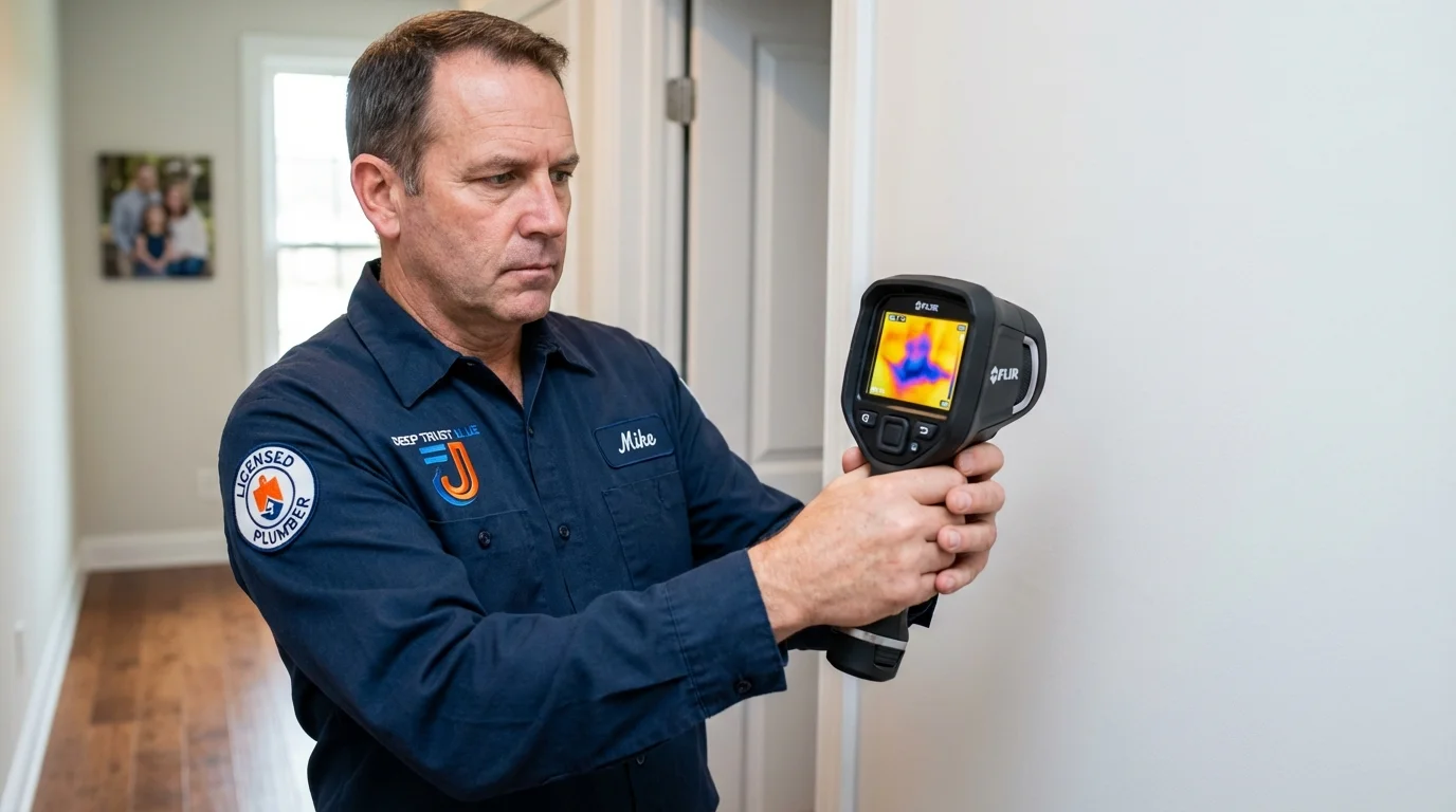 Thermal imaging leak detection by Johns Plumbing LLC in Beach City